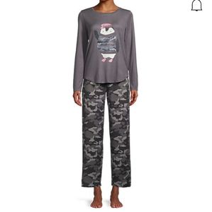 HUE Soft Pencamo Cozy Long Sleeve PJ Set